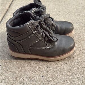 Sonoma Black Leather Ankle Boots with Lace-Up Design